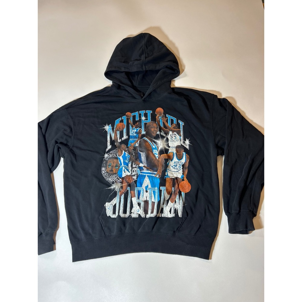 Jordan Hoodie Mens Small Black Excellent Michael Jordan UNC Graphic Pullover